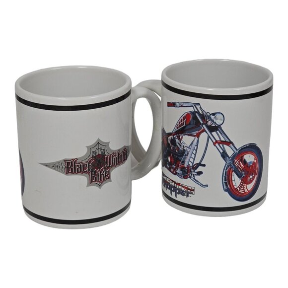 American Chopper Coffee Mugs (2) Black Widow Bike Orange County OCC Memorabilia - Picture 1 of 16